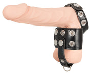 Anello fallico doppio ritardante pene Ball Stretcher with Separator and D-Ring