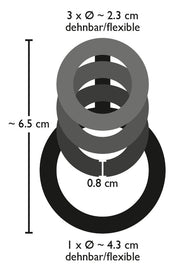 Anello fallico ritardante Cock/testicle Ring 4 rings