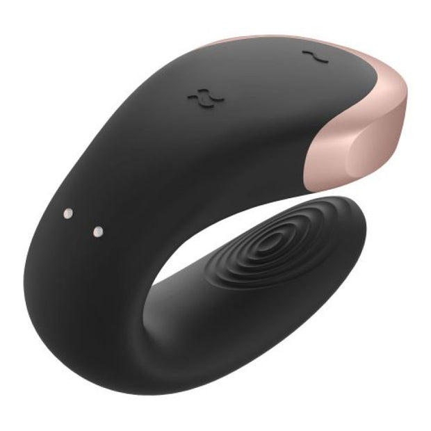 Vibratore Massaggiatore per coppia Double Love Black