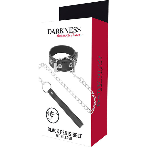 Guinzaglio per pene DARKNESS PENIS RING WITH STRAP