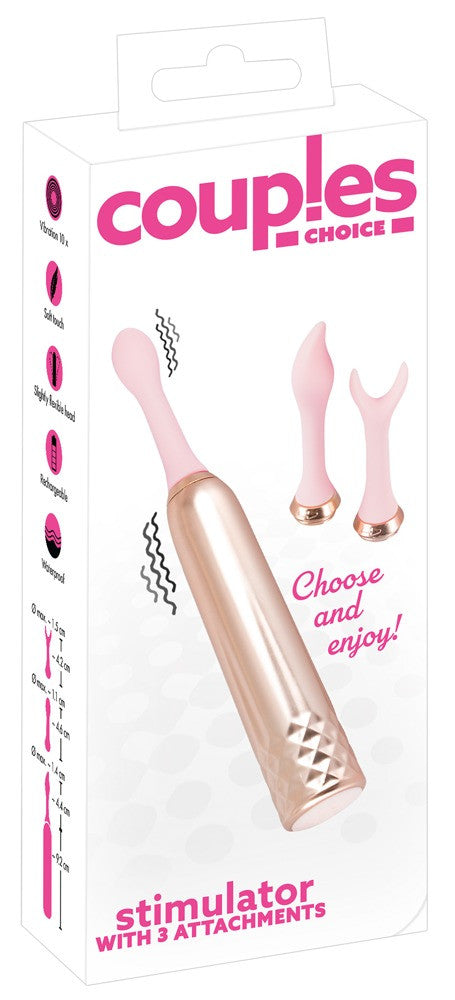Vibratore per coppie Stimulator with 3 attachments
