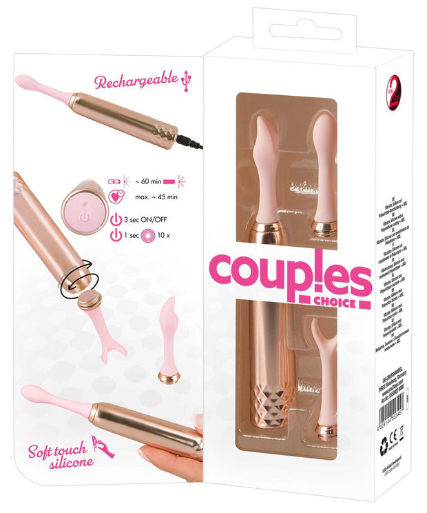 Vibratore per coppie Stimulator with 3 attachments