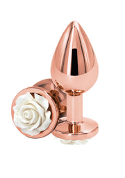 Plug anale Rose Buttplug white Medium