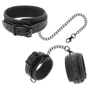 Collare con manette FETISH SUBMISSIVE COLLAR AND WRIST CUFFS VEGAN LEATHER