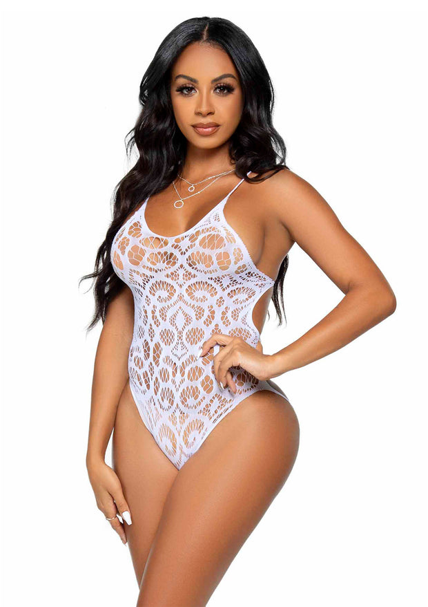 Body Seamless scroll lace bodysuit