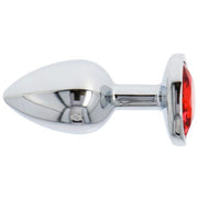 Plug anale mini in metallo acciaio dildo con pietra gioiello cuore red rosso fallo anal butt