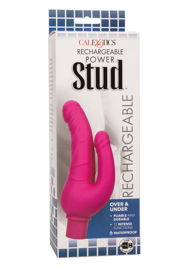 Vibratore doppio rosa Rechargeable Stud Over Under