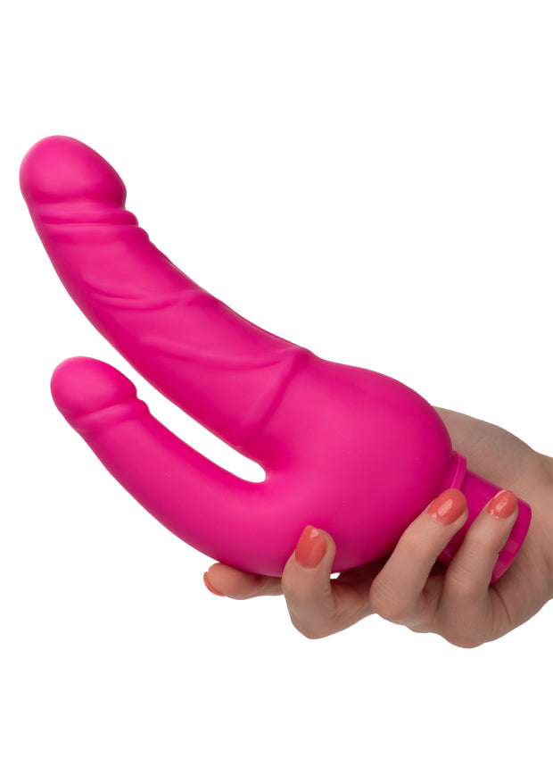 Vibratore doppio rosa Rechargeable Stud Over Under