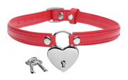 Heart Lock- collare con chiavi- Rosso