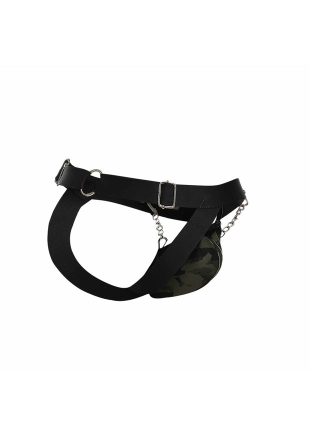 Perizoma uomo verde militare DNGEON Chain Jockstrap