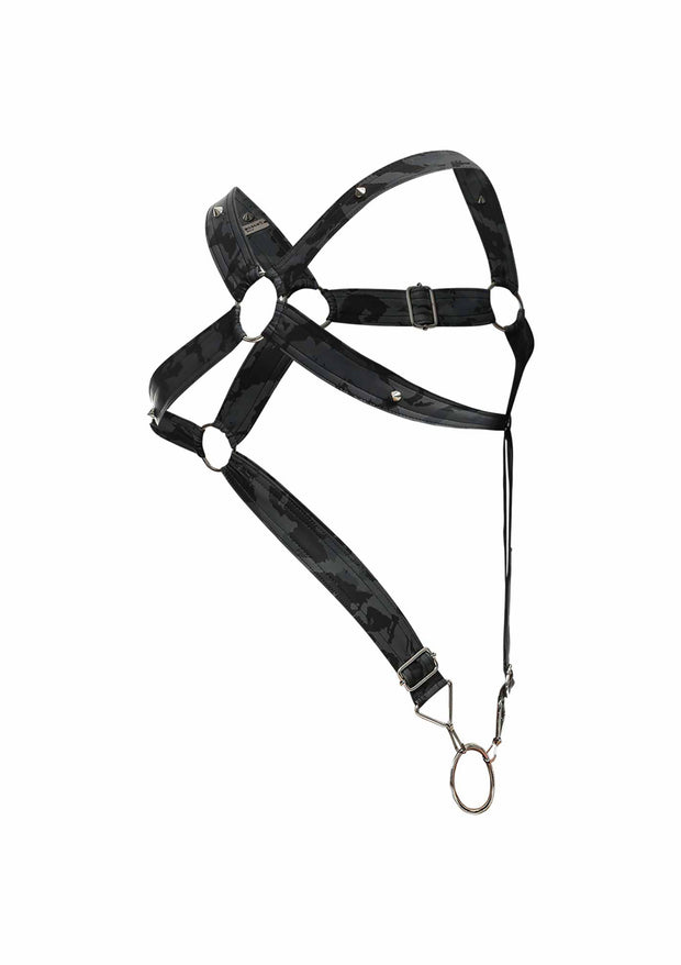 Pettorina grigio militare DNGEON Cross Cockring Harness