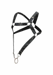 Pettorina grigio militare DNGEON Cross Cockring Harness