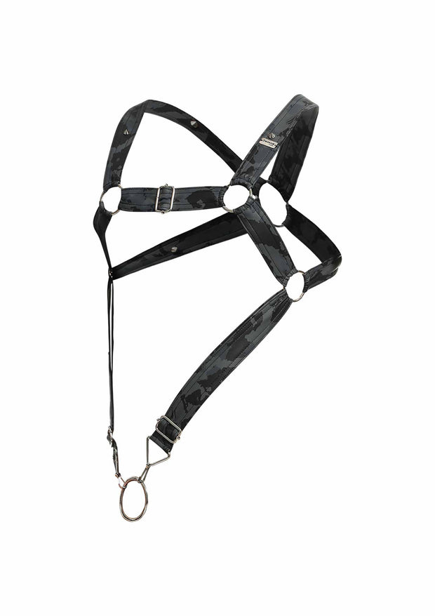 Pettorina grigio militare DNGEON Cross Cockring Harness