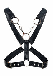 Pettorina nera in ecopelle  DNGEON Cross Chain Harness