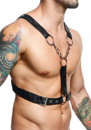 Pettorina nera in ecopelle  DNGEON Cross Chain Harness