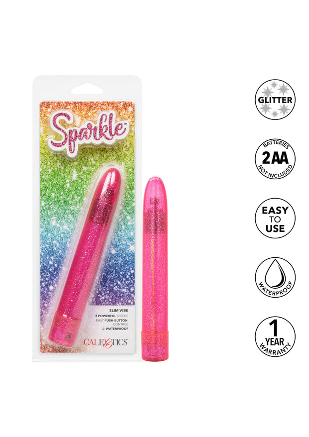 Vibratore classico rosa Sparkle Slim Vibe