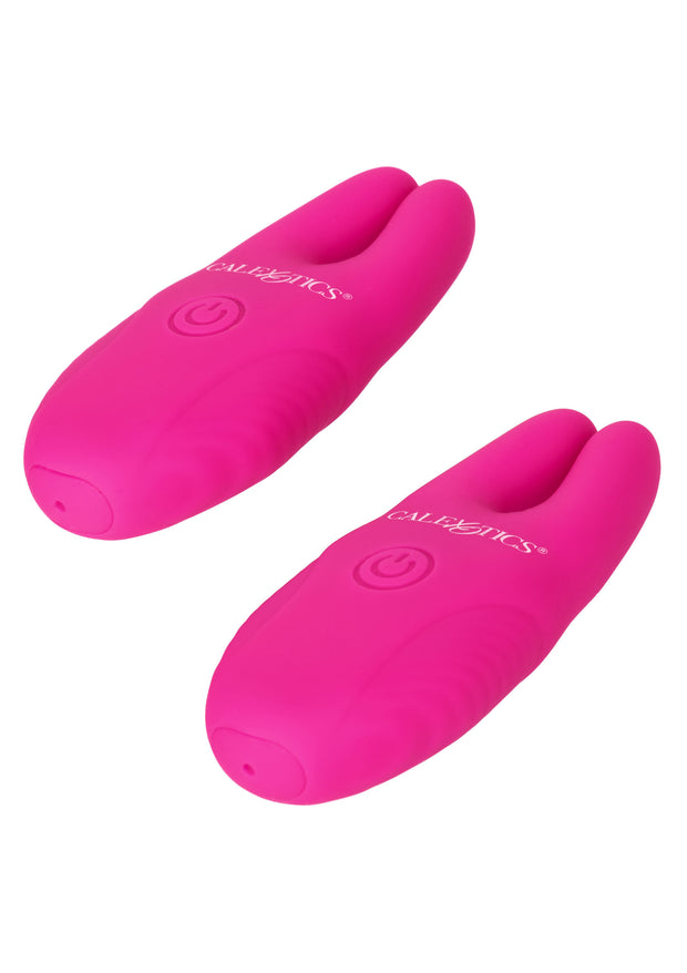 Morsetti vibranti rosa per capezzoli Silicone Remote Nipple Clamps