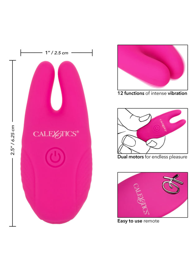 Morsetti vibranti rosa per capezzoli Silicone Remote Nipple Clamps