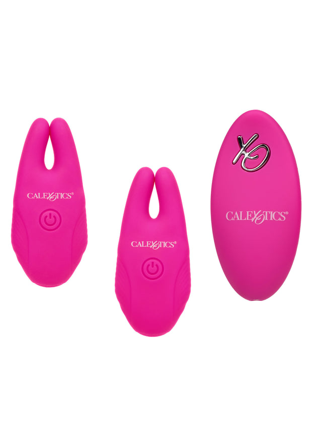 Morsetti vibranti rosa per capezzoli Silicone Remote Nipple Clamps