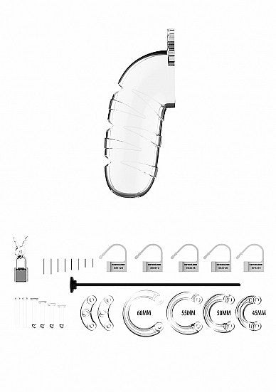 Gabbia di castità uomo con dilatatore uretra - Model 17- Cock Cage - Transparent