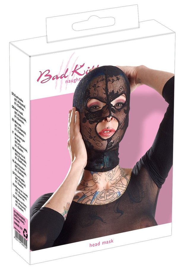 Maschera viso in pizzo nero