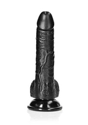 Fallo realistico nero Dildo with Balls and Suction Cup - 7''/ 18 cm