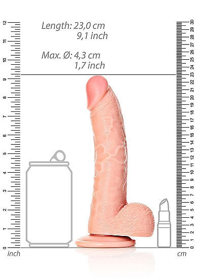 Fallo realistico carne chiaro Dildo with Balls and Suction Cup - 8''/ 20,5 cm