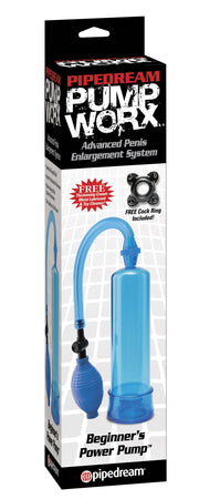 Sviluppatore  a pompa per Pene BEGINNER'S POWER PUMP Blu pump worx