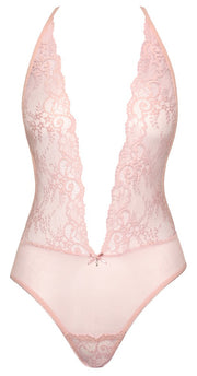 Body rosa trasparente con pizzo