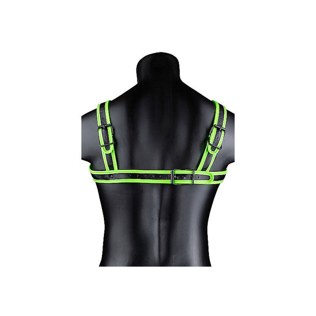 Pettorina bondage fosforescente Buckle Harness - Glow in the Dark - Neon Green/Black