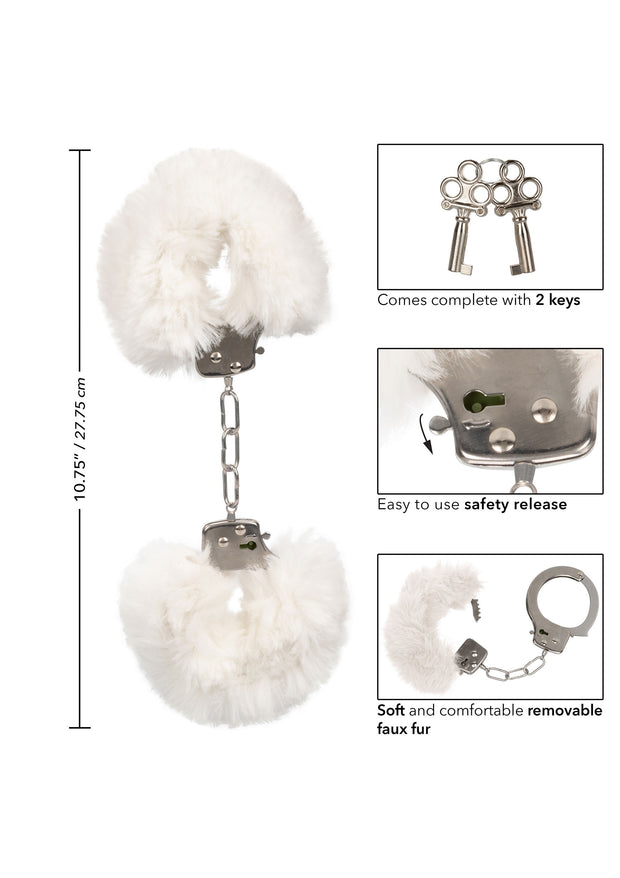 Manette bianche Ultra Fluffy Furry Cuffs