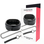 Collare con guinzaglio DARKNESS FULL BLACK COLLAR WITH LEASH