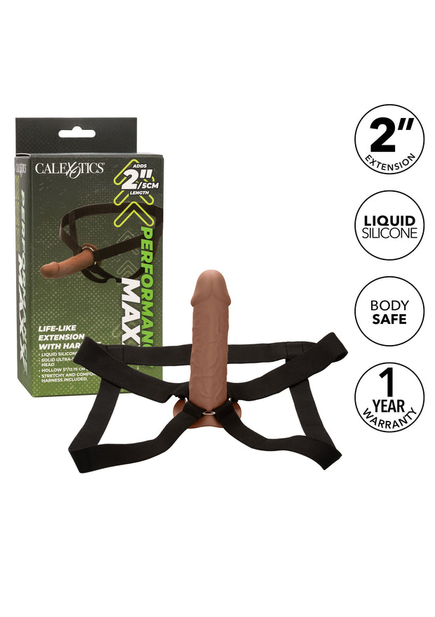 Guaina fallica con imbracatura Life-Like Extension W Harness brown