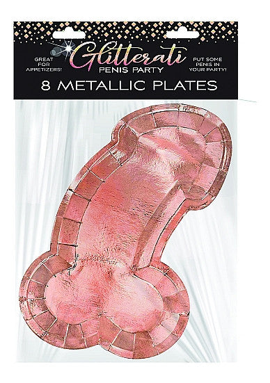 Piatti divertenti Glitterati Penis Rose Gold Plates 8