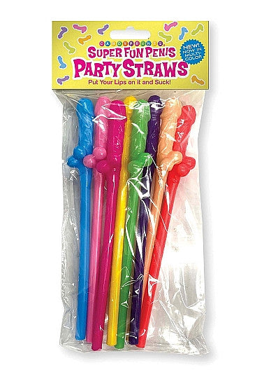 Cannucce divertenti Super Fun Penis Multicolor Penis Straws 8 Pack