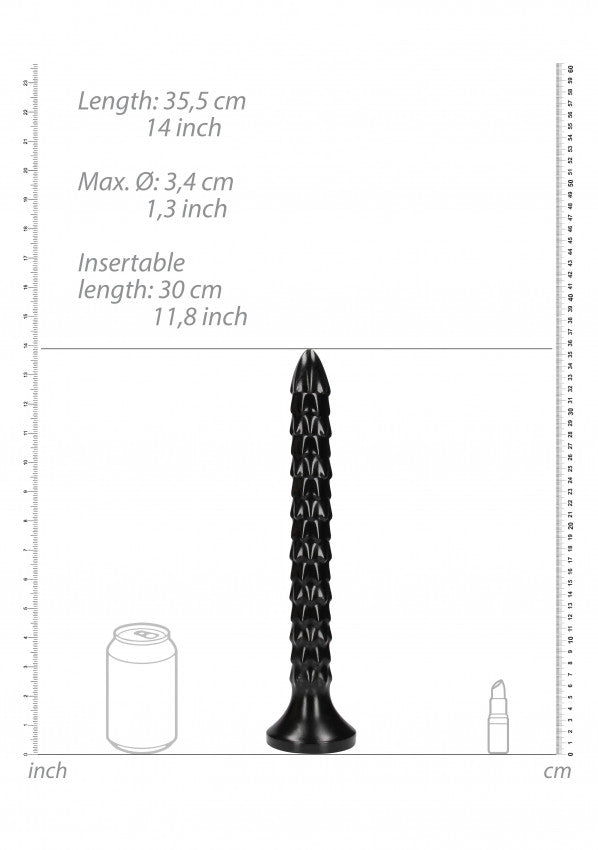 Fallo anale con ventosa Scaled Anal Snake 12''/ 30 cm Black