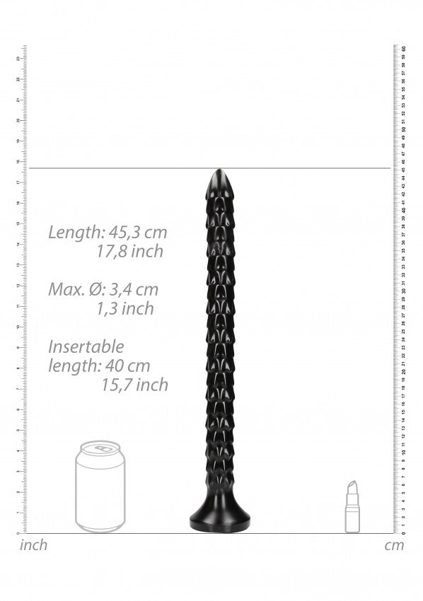 Fallo anale con ventosa Scaled Anal Snake 16''/ 40 cm Black