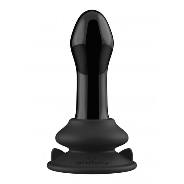 Plug anale in vetro dilatatore vibrante con ventosa Pluggy Glass Vibrator