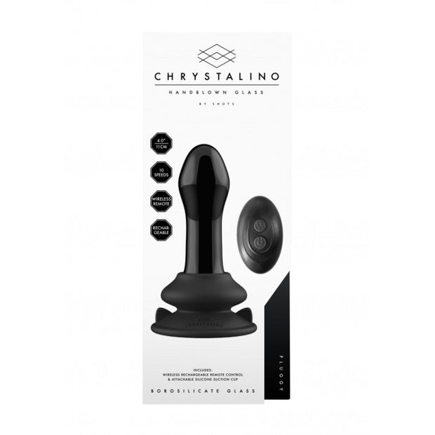 Plug anale in vetro dilatatore vibrante con ventosa Pluggy Glass Vibrator