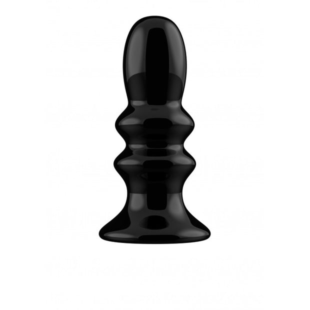 Plug anale con ventosa vibrante in vetro Ribbly Glass Vibrator