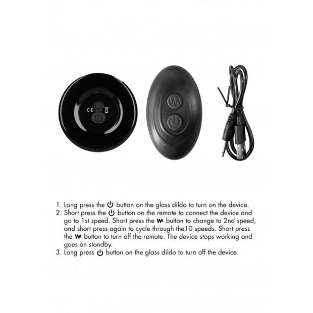 plug anale vibrante in vetro con ventosa dilatatore Thumby Glass