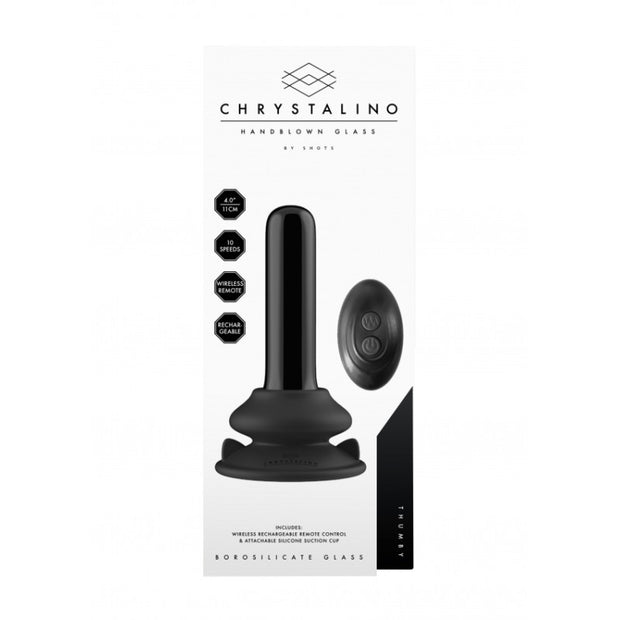 plug anale vibrante in vetro con ventosa dilatatore Thumby Glass