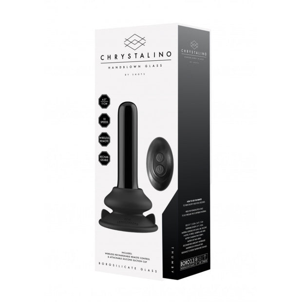 plug anale vibrante in vetro con ventosa dilatatore Thumby Glass
