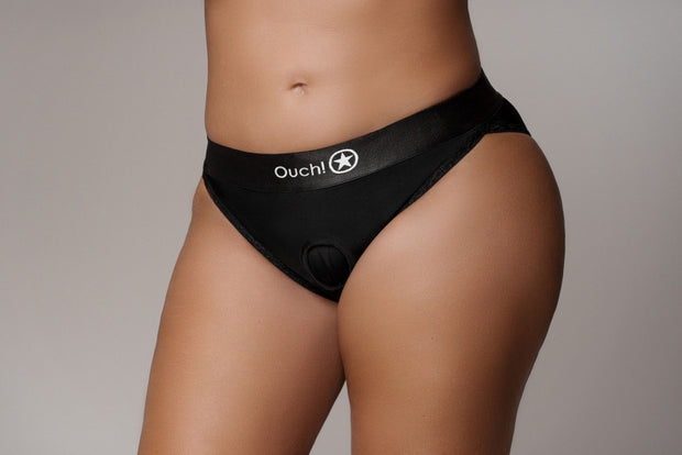 Slip con vibrazione Vibrating Strap-on Hipster Black