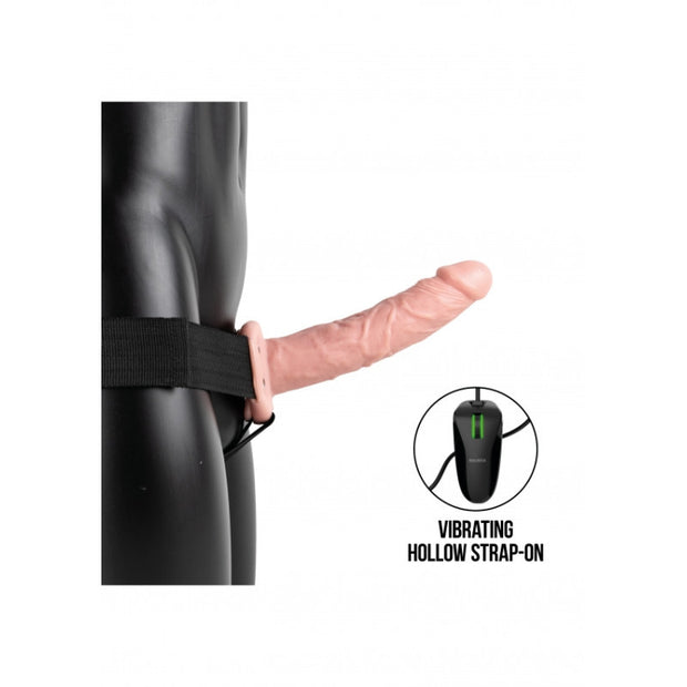 Vibratore cavo indossabile Vibrating Hollow Strap-on No Balls - 8'' / 20,5 cm - Flesh