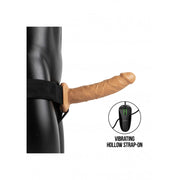 Vibratore cavo indossabile Vibrating Hollow Strap-on No Balls - 8'' / 20,5 cm - Tan