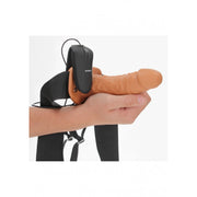 Vibratore cavo indossabile Vibrating Hollow Strap-on No Balls - 6'' / 15,5 cm - Tan