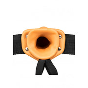 Vibratore cavo indossabile Vibrating Hollow Strap-on No Balls - 6'' / 15,5 cm - Tan