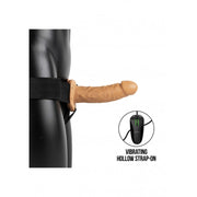 Vibratore cavo indossabile Vibrating Hollow Strap-on No Balls - 6'' / 15,5 cm - Tan