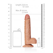 Fallo con ventosa realistico Dildo with Balls and Suction Cup - 8''/ 20,5 cm tan